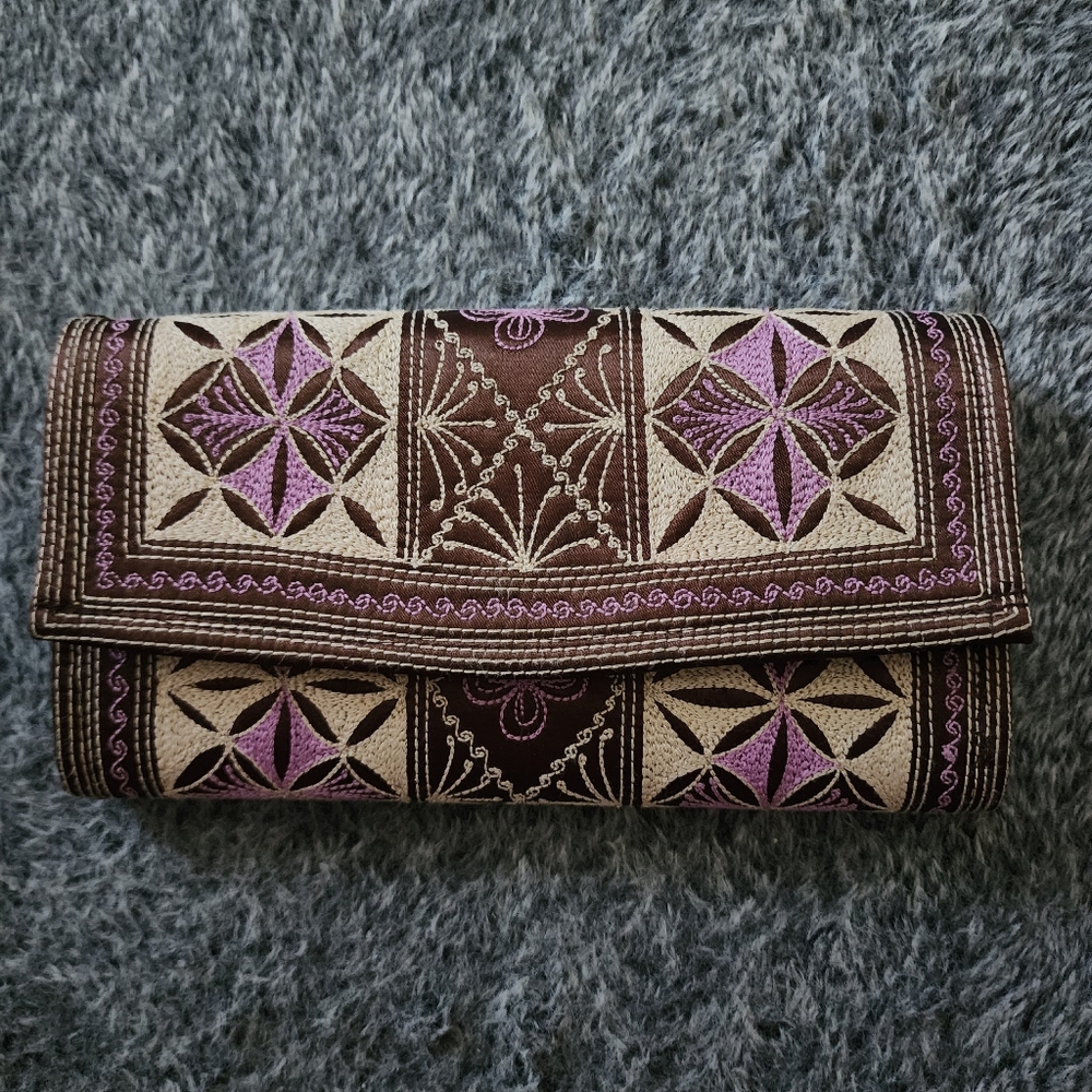 Elegant Brown and Purple Women's Wallet
